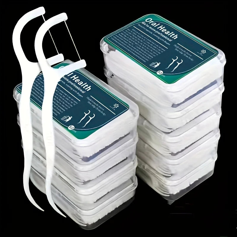 Disposable Dental Floss Picks 50pcs Plastic