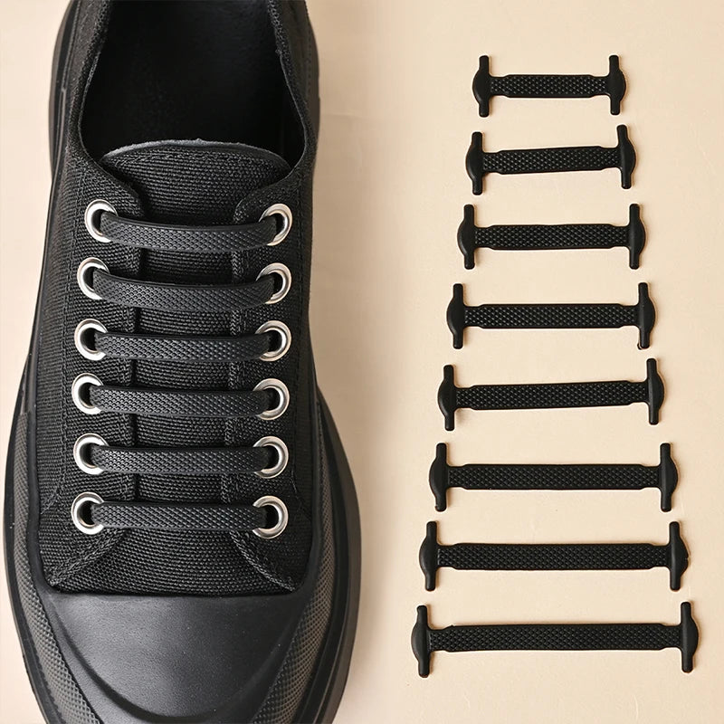 16pcs Silicone No Tie Shoelaces Elastic Lazy Laces