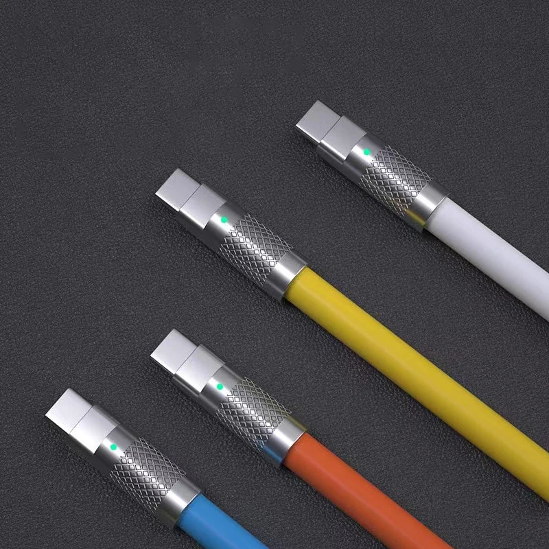 USB C to USB C Charging Cable 120W 6A Liquid Silicone PD Fast Charge close-up view