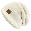 Slouchy Fur Lined Knit Winter Beanie Hat close-up view