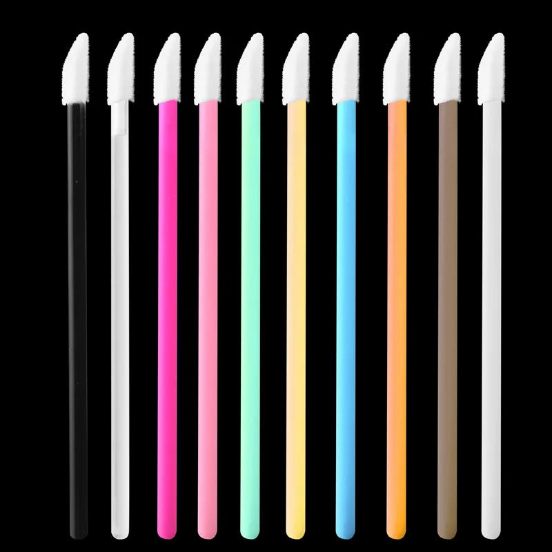 50 Pcs Disposable Cosmetic Lip Brush Makeup Lipstick Mascara Wands Applicators Eyelash C detail view
