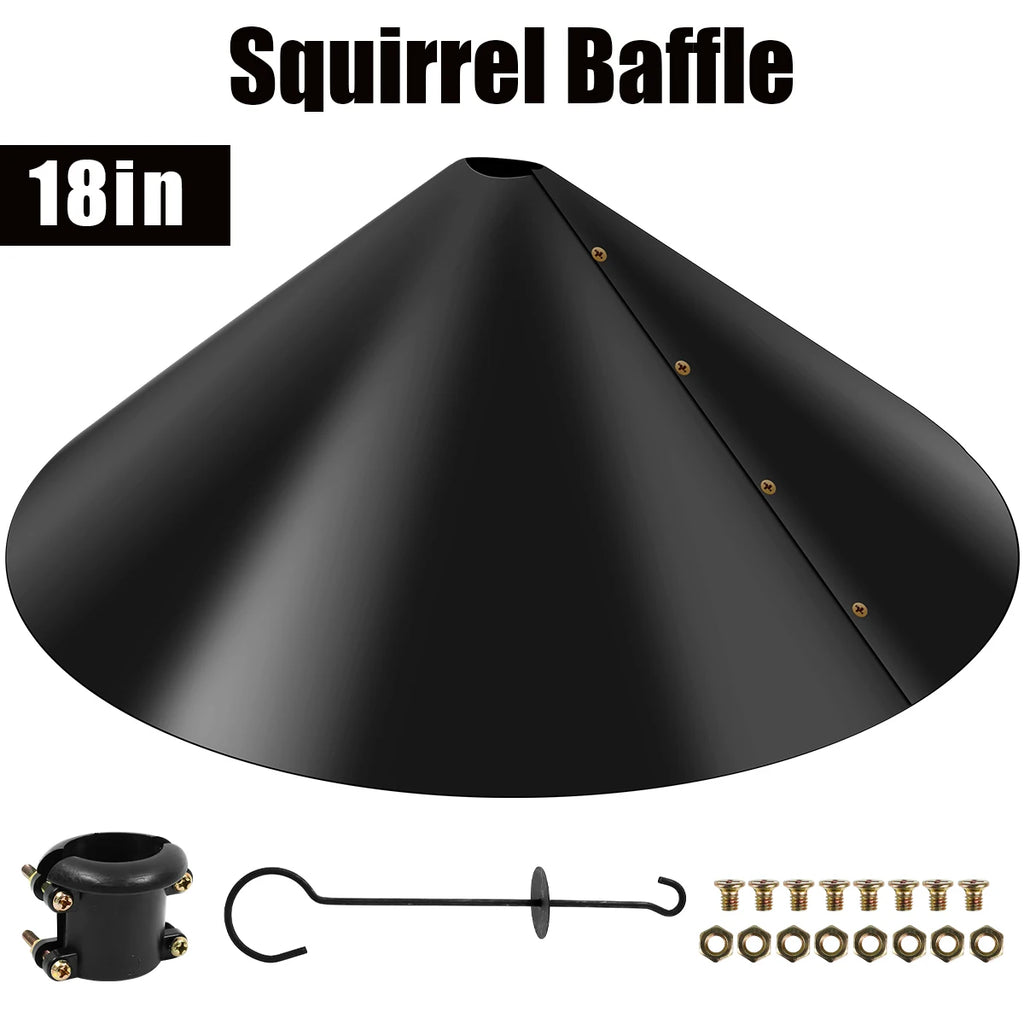 18 inch Squirrel Baffle Wrap Around Squirrel Proof Baffles Durable Plastic Bird Feeder Guard with Hook Outdoor Hanging Squirrel
