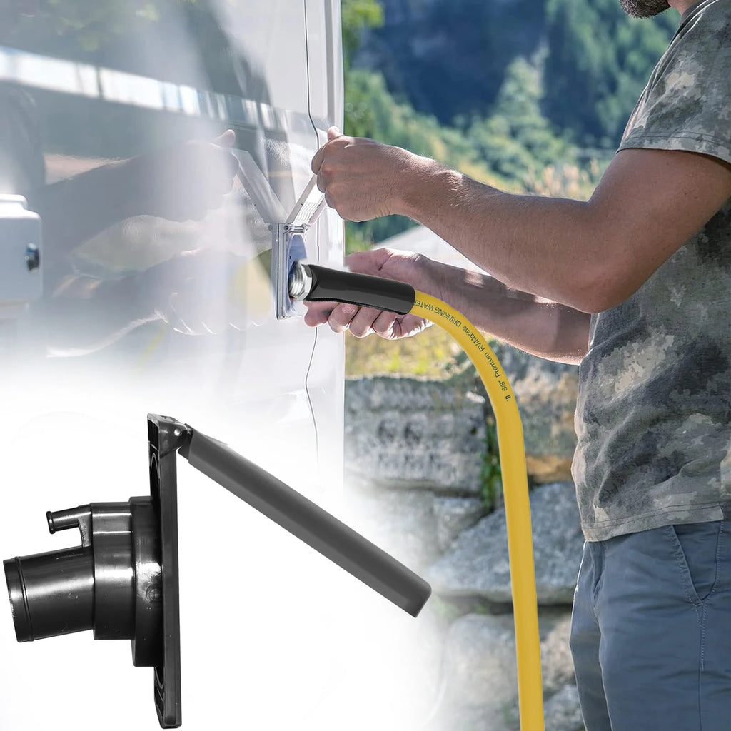 RV Water Inlet with Gravity Fill and Magnetic Cover