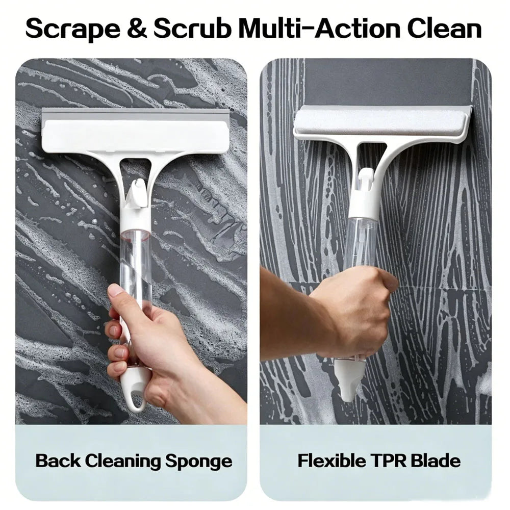 Multifunctional Glass Wiper with Spray Bottle