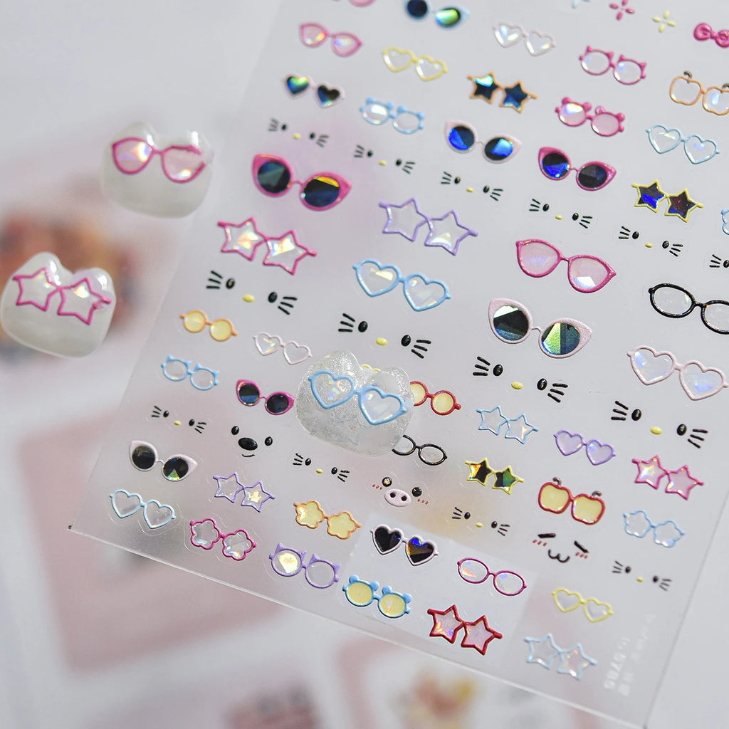 Cute Cat Nail Art Sticker Summer Manicure Decal