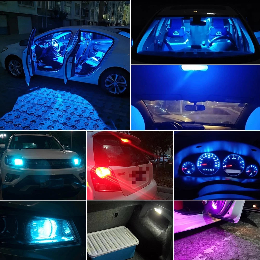 T10 LED Car Bulbs 12V COB White Ice Blue Yellow 10-Pack lifestyle view