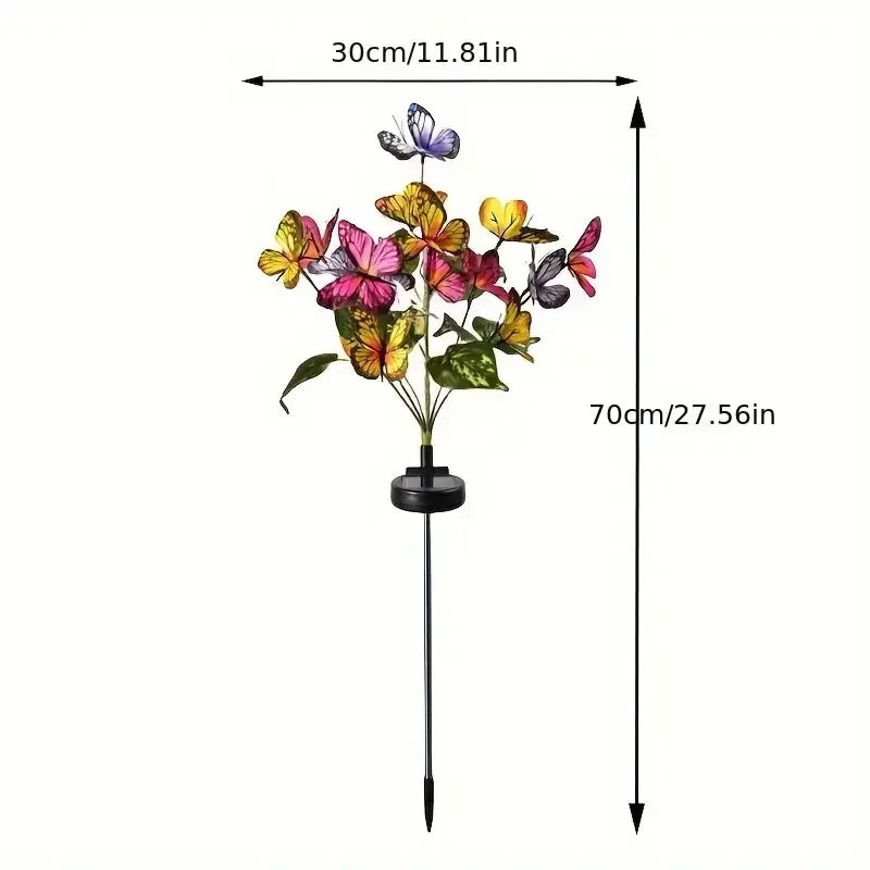 Solar LED Butterfly Garden Lawn Lamp Outdoor Waterproof