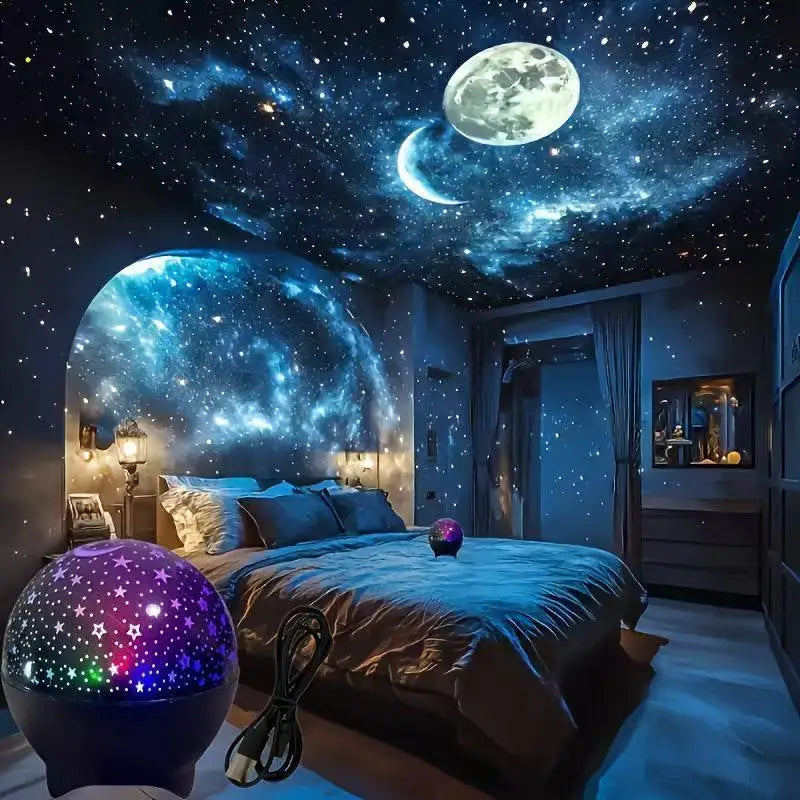 LED Night Lights Starry Sky Moon Projector Light USB Plug Colorful Strobe Light For Kids detail view