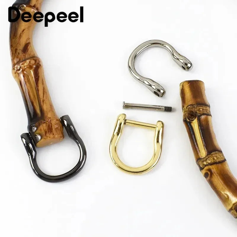 1Pc Deepeel 8/9/12/15cm U-shaped Woman Bag Natural Handles Bamboo Purse Frames Kiss C lifestyle view