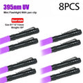 UV Flashlight 395nm Ultraviolet Torch With Pen Clip Portable AAA Batteries Used Violet Light Pet Urine Scorpion Detector UV Lamp