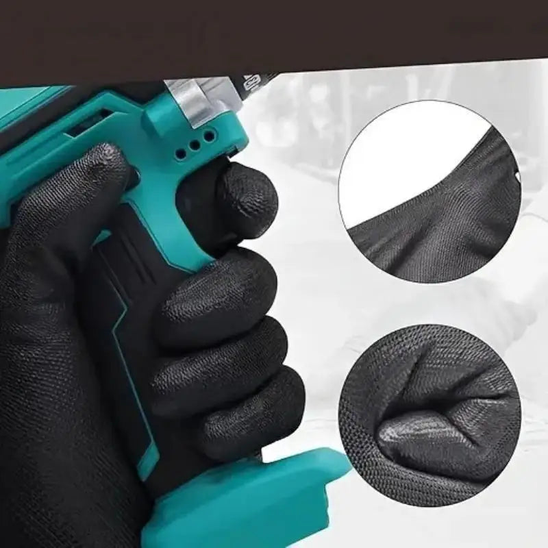 Black Grey PU Palm Coated Work Gloves 12 Pairs lifestyle view