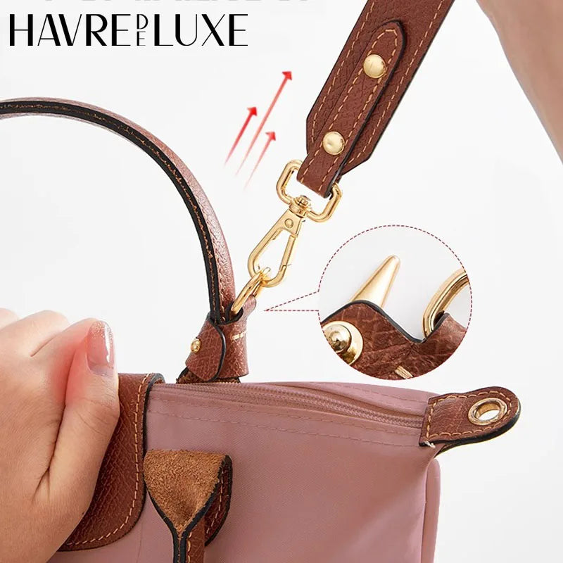 Leather bag shoulder strap for Longchamp pouch short handle small bag modification wi alternate view
