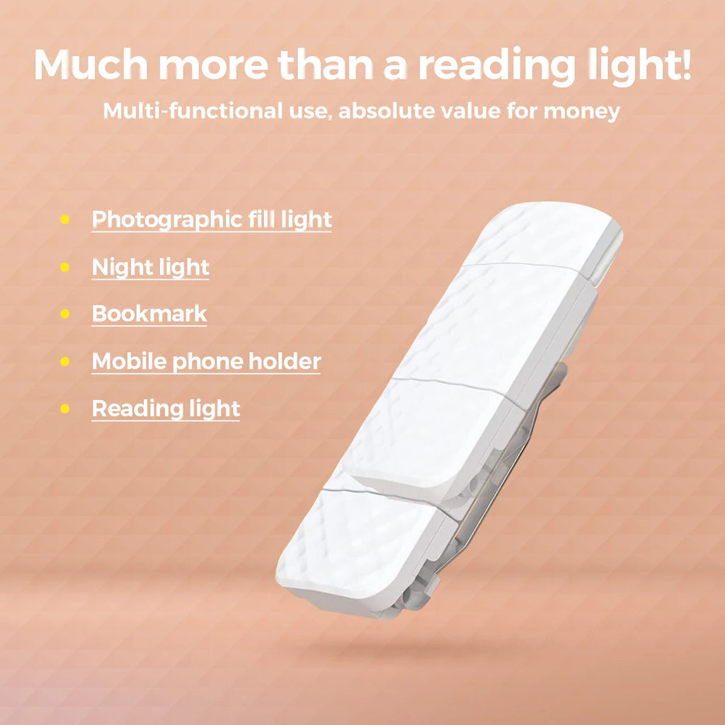 Rechargeable Reading Light with 3 Color & 5 Brightness, Adjustable Angles Portable Book Lamp for Bed,30 Mins Timer for Kids Room