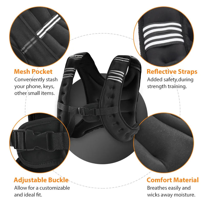 12lb Weight Vest with Reflective Straps