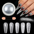 Mirror Chrome Nail Powder Silvery Golden Metallic Nail Glitter