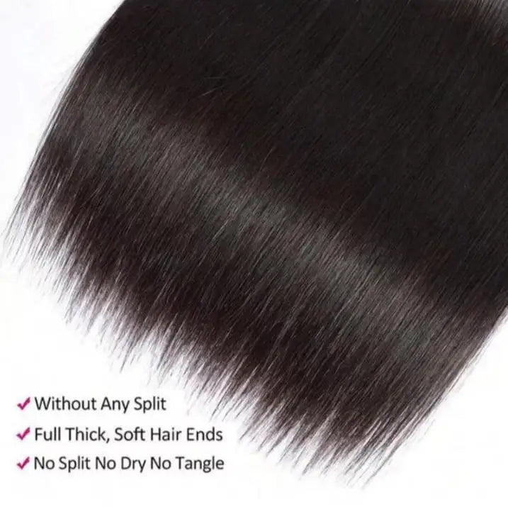 Straight Brazilian Remy Human Hair Bundles Natural Color Double Weft