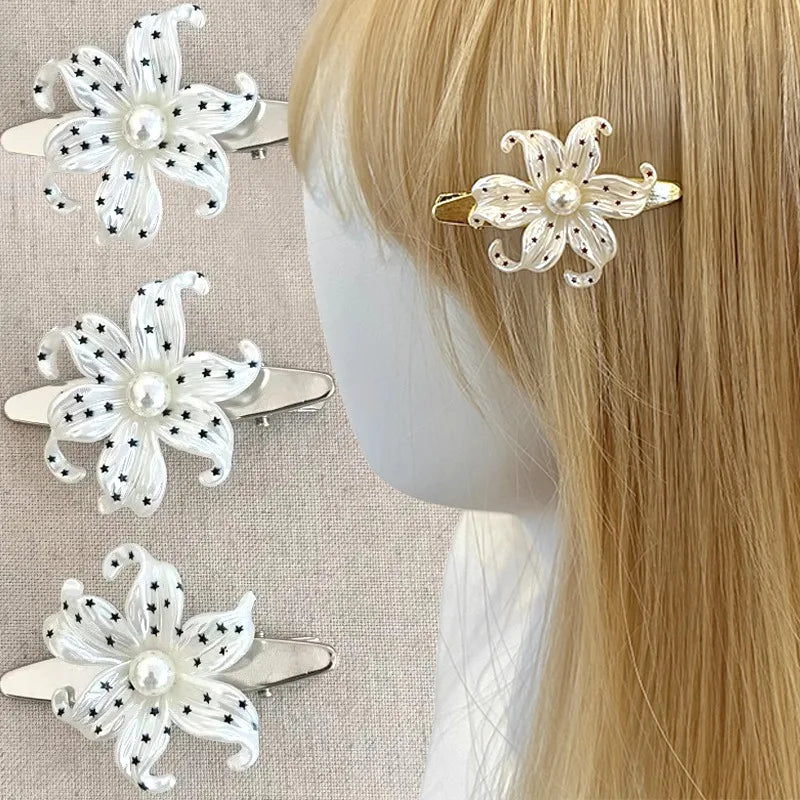 Star Print Lily Hair Clips 2 Pairs