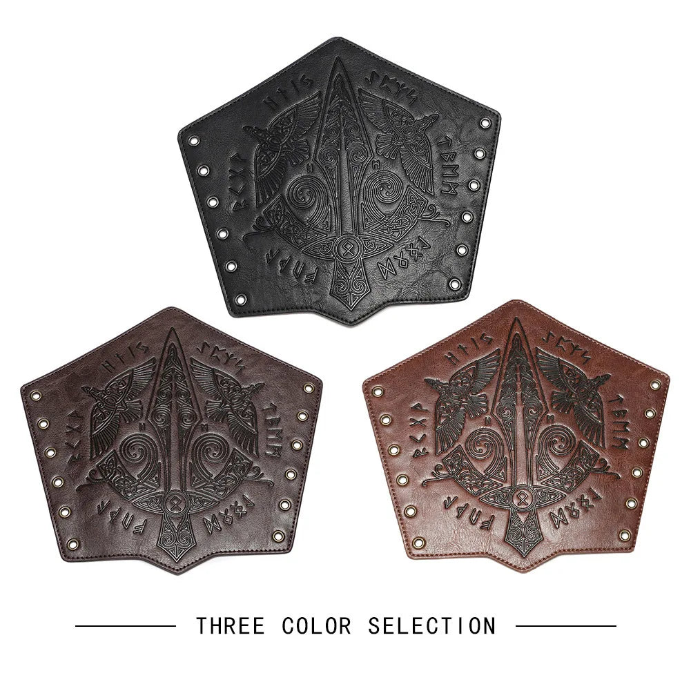 Faux Leather Viking Arm Guard Wristbands 2 Pack Costume
