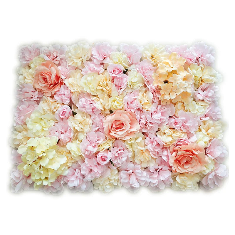 White Artificial Silk Rose Flower Row for Wedding Backdrop