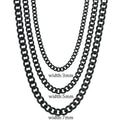 Stainless Steel Cuban Link Chain Necklace 3mm 5mm 7mm additional angle