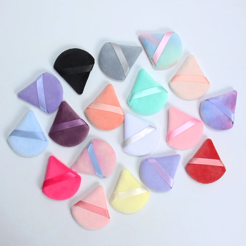 2 件 Triangle Powder Puff Face Makeup Sponge Soft Velvet Cosmetic Puff Blender Beauty Fou detail view