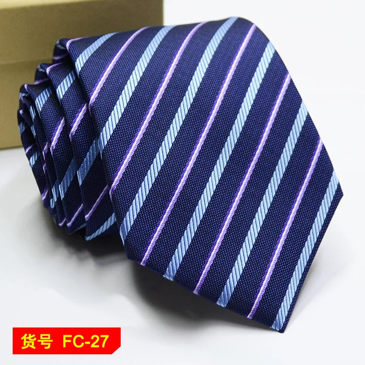 67 Styles Men's Ties Solid Color Stripe Flower Floral 7-8cm Jacquard Necktie Accessories Daily Wear Cravat Wedding Party Gift