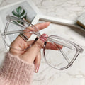 Anti-blue Light Glasses for Women with Regular Eyeglass Frame Finished Retro Flat Lig lifestyle view