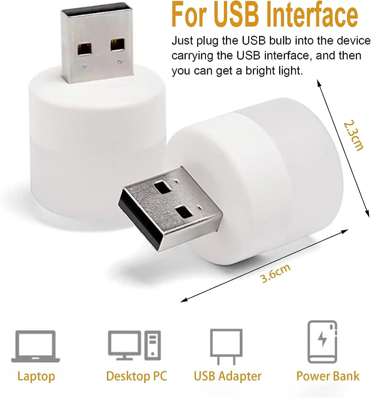 USB Mini LED Night Light Round Reading Lamp additional angle
