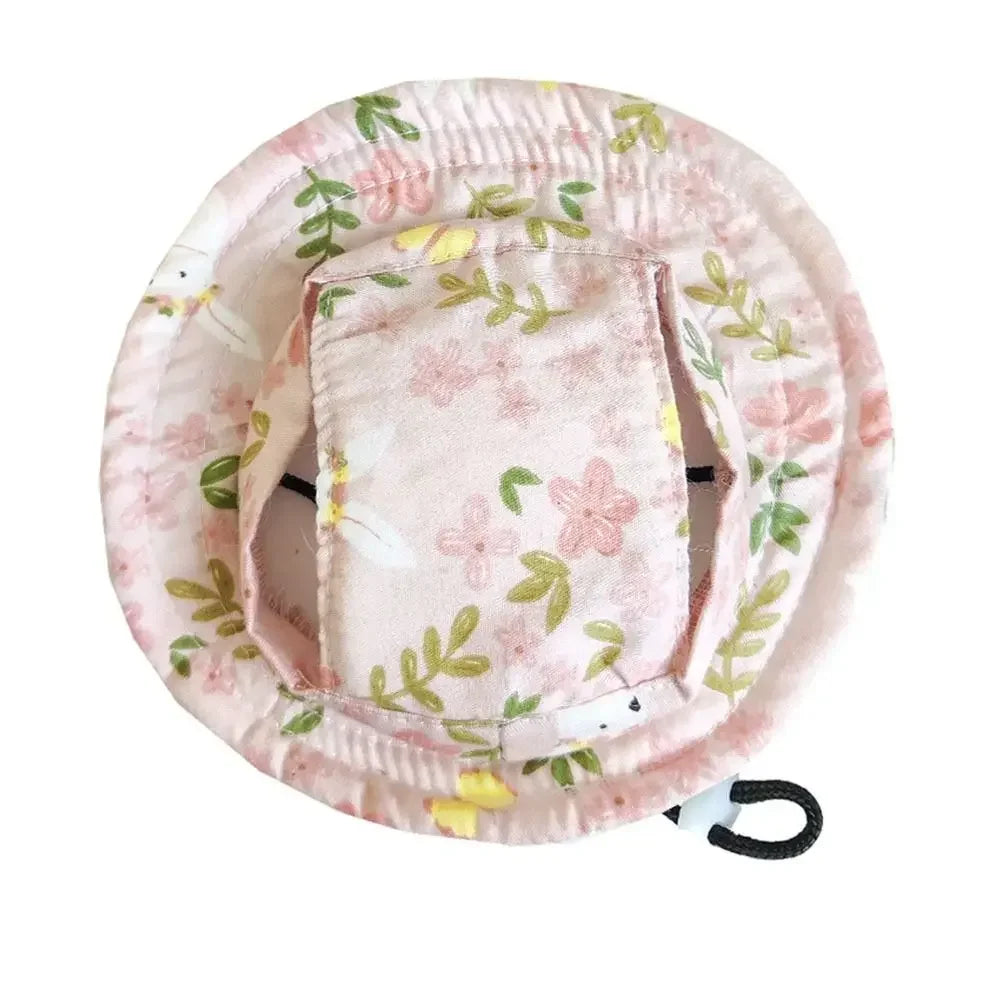 Fashion Adjustable Pet Sun Hat Breathable Outdoor Cat Sunscreen Hat Travel Cat Dog Pet Fisherman Hat
