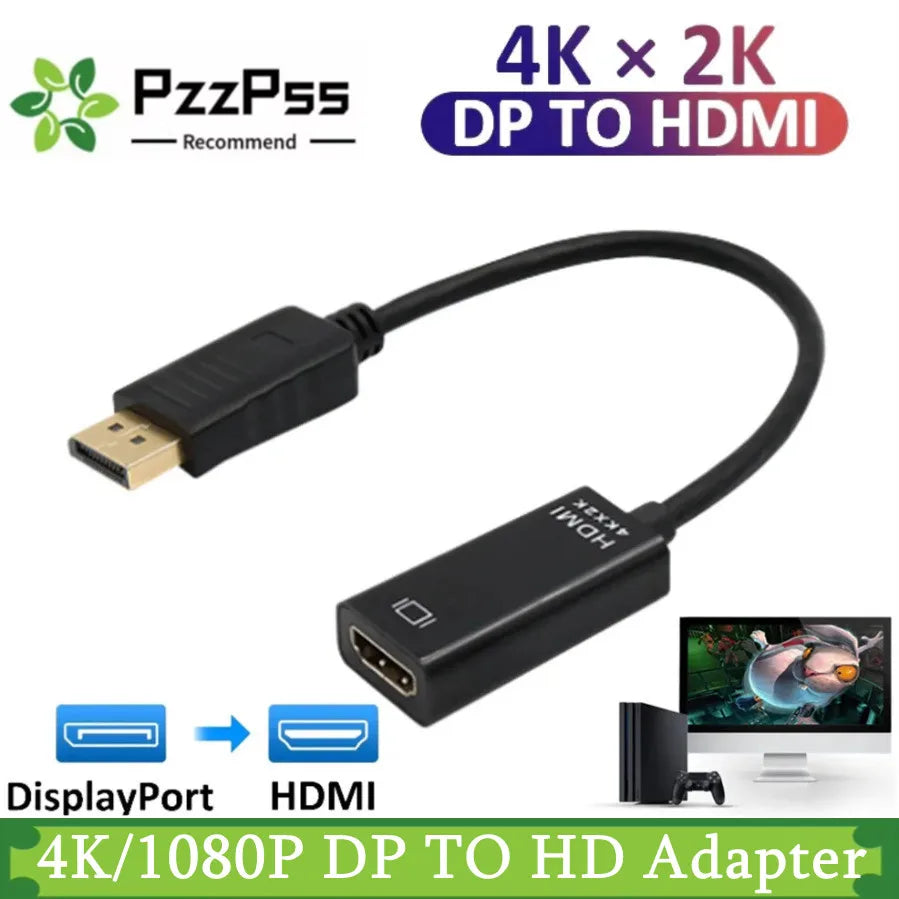 DP to HDMI Adapter 4K Male to Female DisplayPort Video Audio Cable alternate view