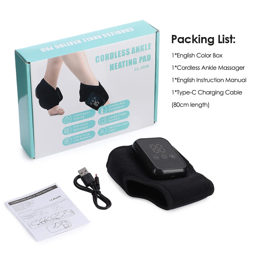 Electric Ankle Massager Heated Wrap with Vibration