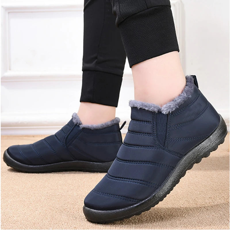 Men's Winter Snow Boots Waterproof Fur Ankle Hiking Boots