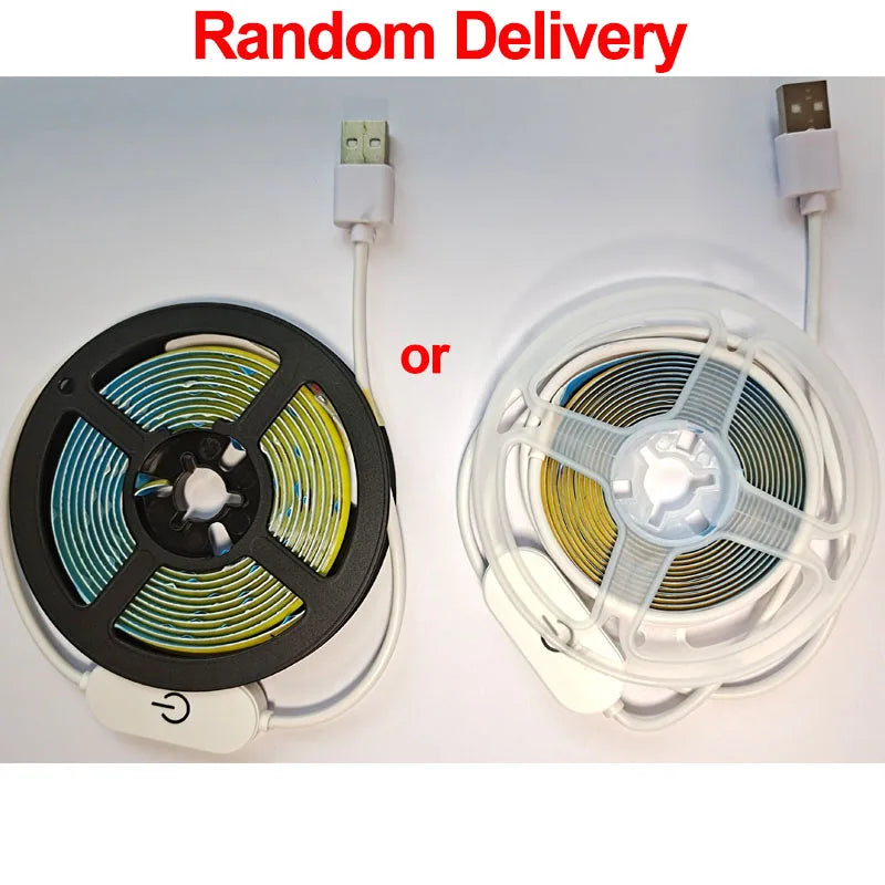 LED COB Light Strip Touch Dimmer Flexible Diode Tape 5V USB Linear Indoor Lighting additional angle