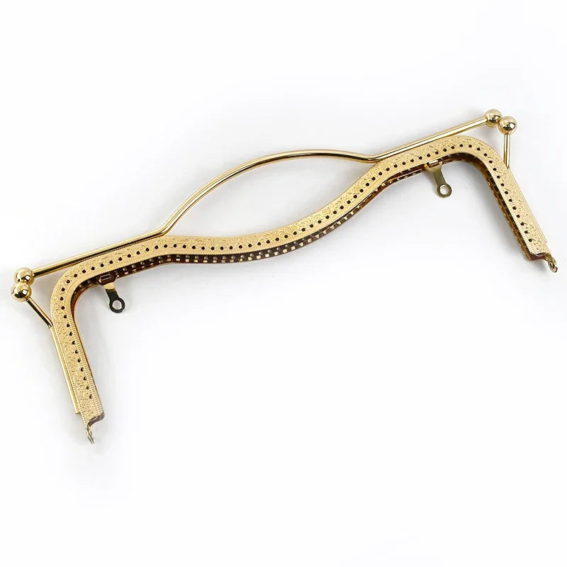 1/2Pcs Deepeel 20.5/27cm Metal Wallet Frame Embossed Hand Pull Parts Purse Bag Handle alternate view