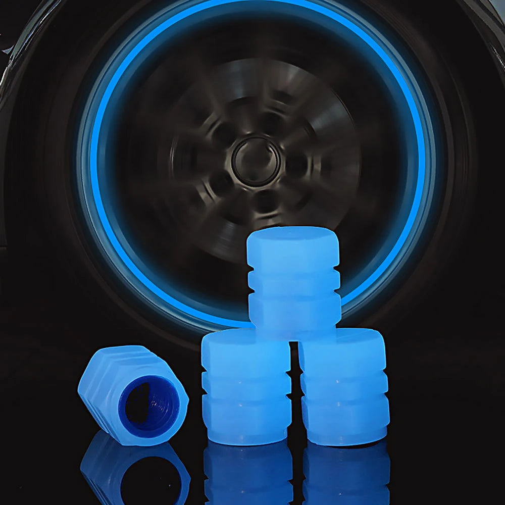 Luminous Fluorescent Tire Valve Caps detail view