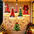 Santa Hat Chandelier with LED Lights | Christmas Hanging Decor