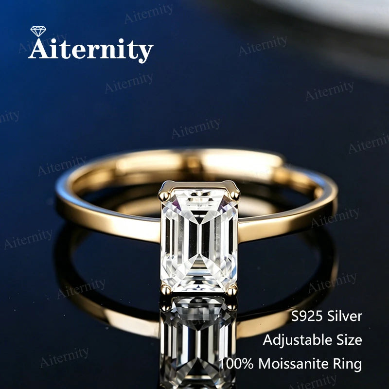 0.5-2CT Pear/Oval/Radiant Moissanite Rings For Women Real S925 Silver with GRA Certif alternate view