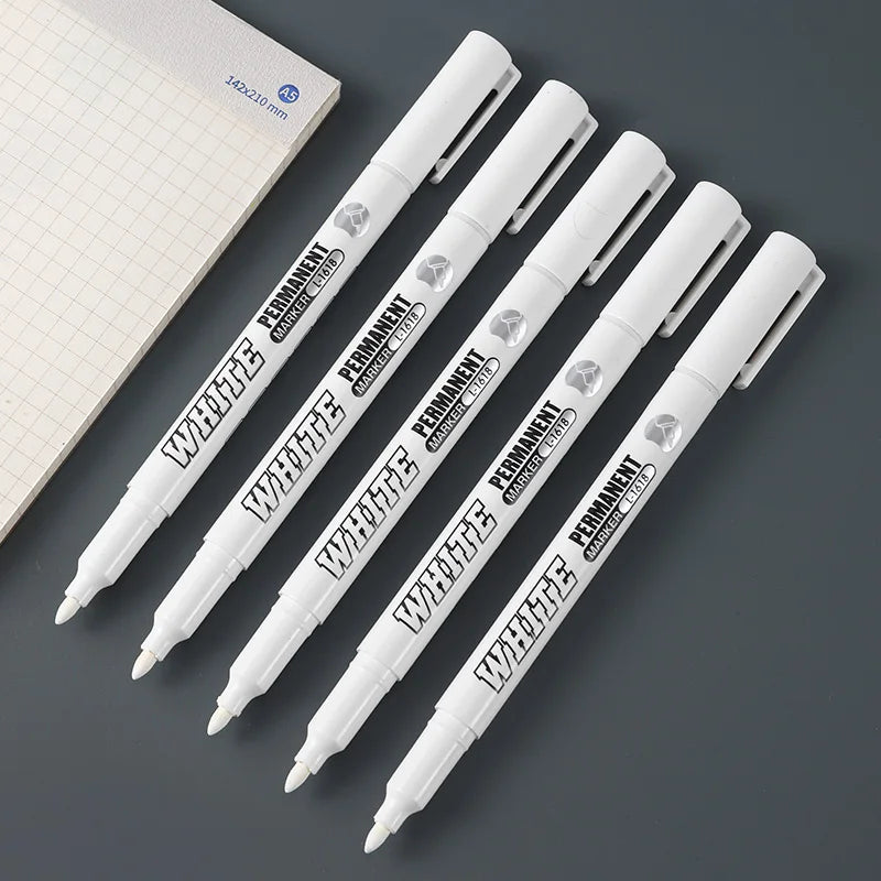 White Permanent Paint Pen Set 3 Pcs | Art Painting Graffiti Markers close-up view