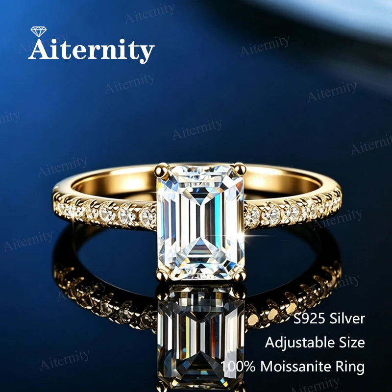 0.5-2CT Pear/Oval/Radiant Moissanite Rings For Women Real S925 Silver with GRA Certif lifestyle view