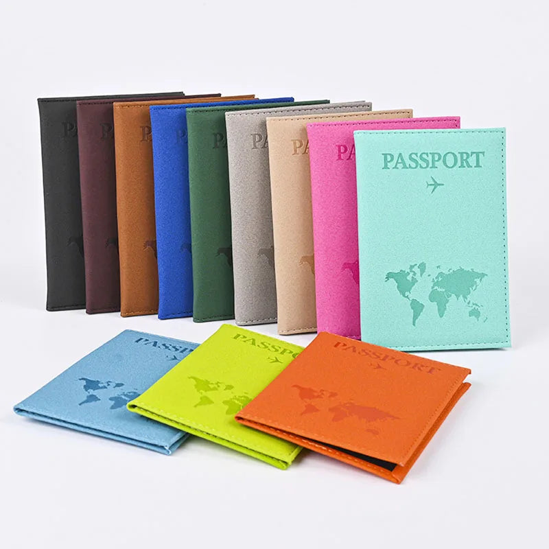 World Map Travel Passport Case PU Leather Passport Cover lifestyle view