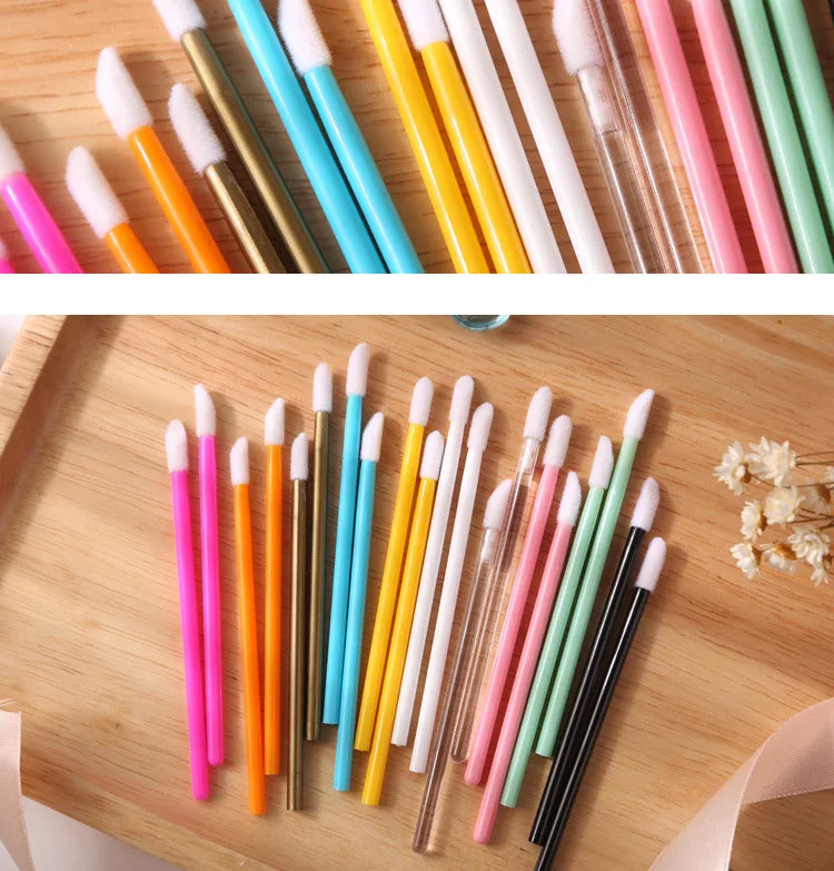 50 Pcs Disposable Cosmetic Lip Brush Makeup Lipstick Mascara Wands Applicators Eyelas alternate view