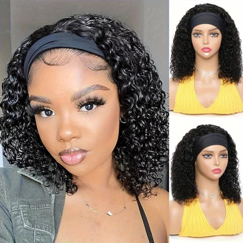 Brazilian Remy Human Hair Headband Wig 200% Density Deep Wave