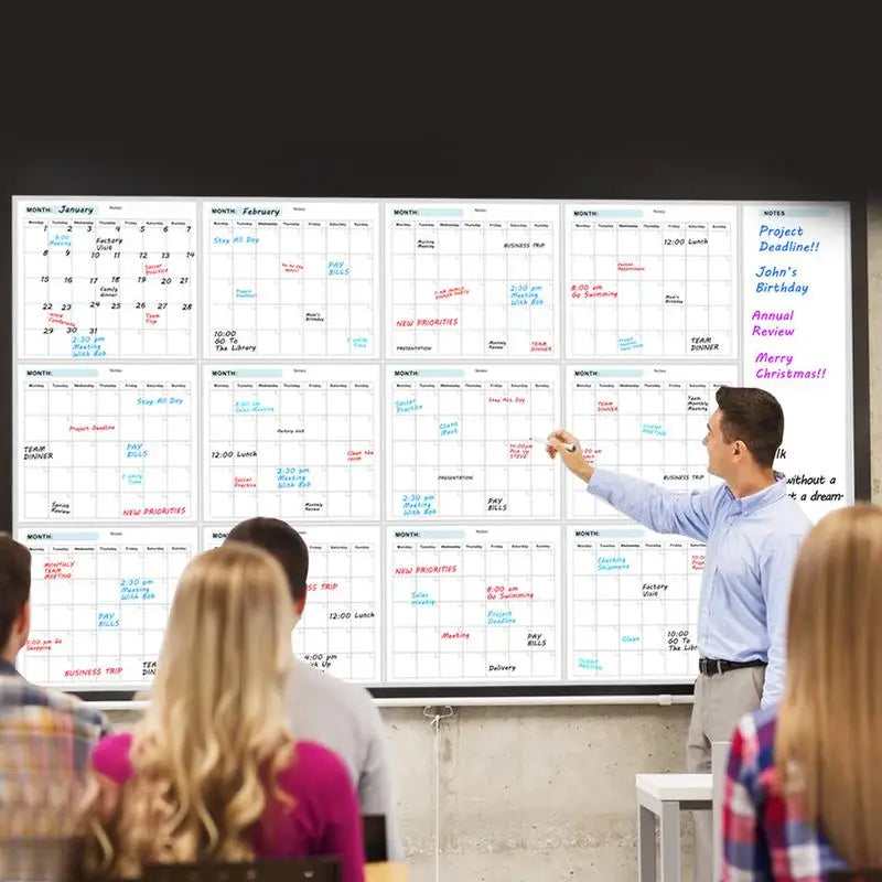 Extra Large Reusable Wall Planner Dry Erase Calendar