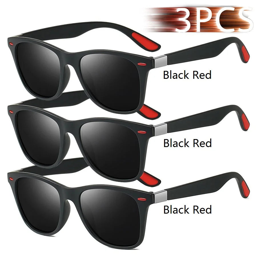 1-2-3PCS Fashion Vintage Square Unisex Driving Fishing Sunglasses Men Women Luxury additional angle