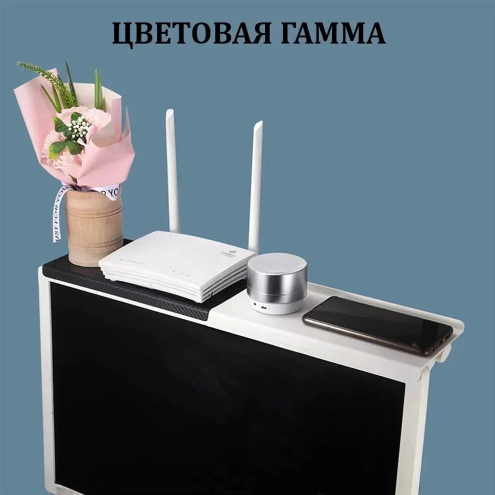 Storage Rack Bracket for Computer and TV Screen, Wireless Router Set-Top Box close-up view