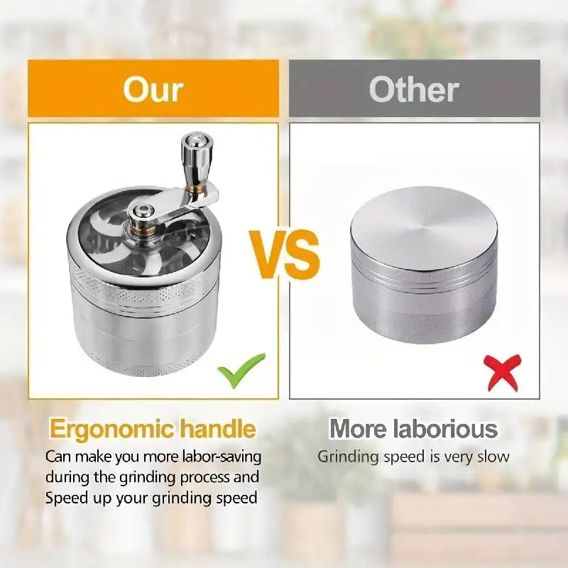 Stainless Steel Nut and Hard Spice Grinder with Foldable Hand Crank