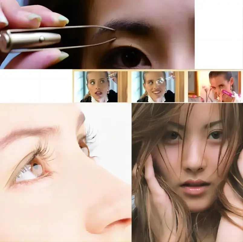 Stainless Steel Eyebrow Tweezer with LED Light alternate view