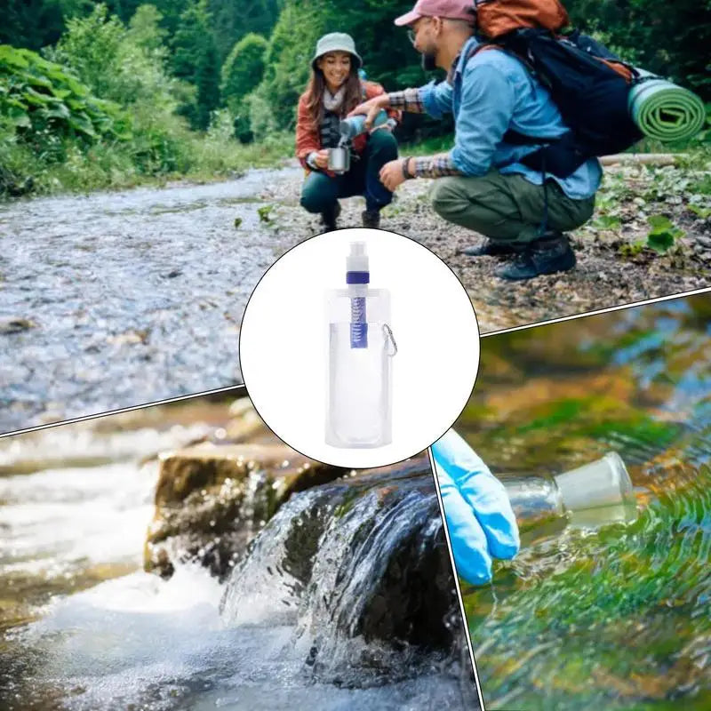 Foldable Water Filter Bottle 1000ml
