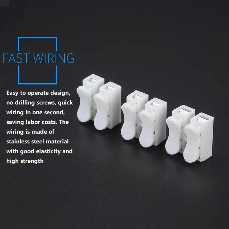 Spring Clamp Screwless Terminal Block Wire Connectors 1P 2P 3P detail view
