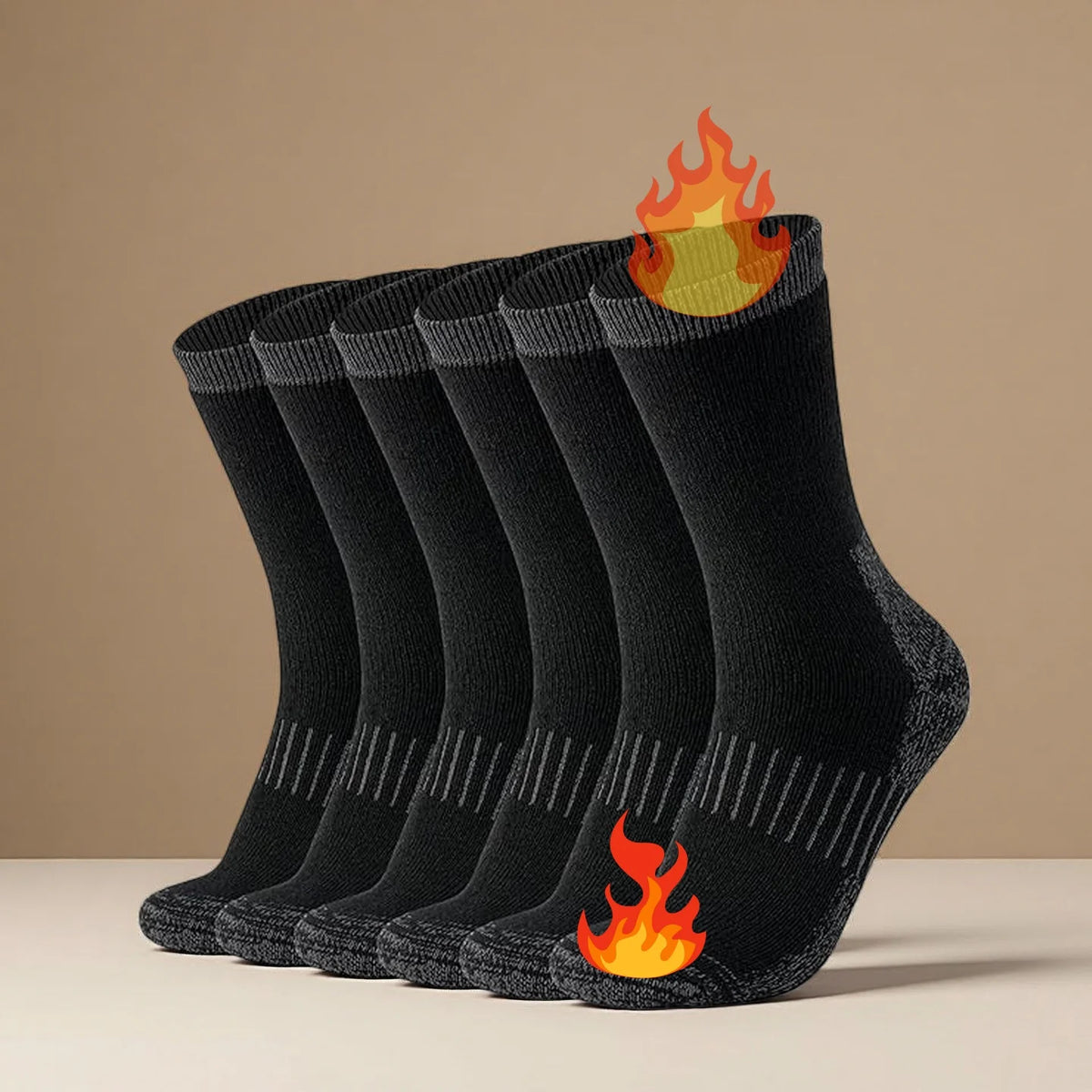 Merino Wool Thermal Socks, 3 Pairs, Knit